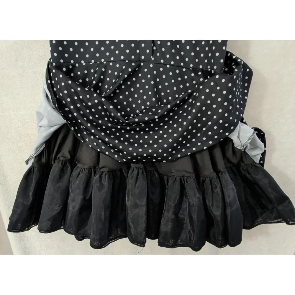 Dolls Kill‎ Trickz N Treatz Whimsigoth Rockabilly Dress M Black Polkadot Retro